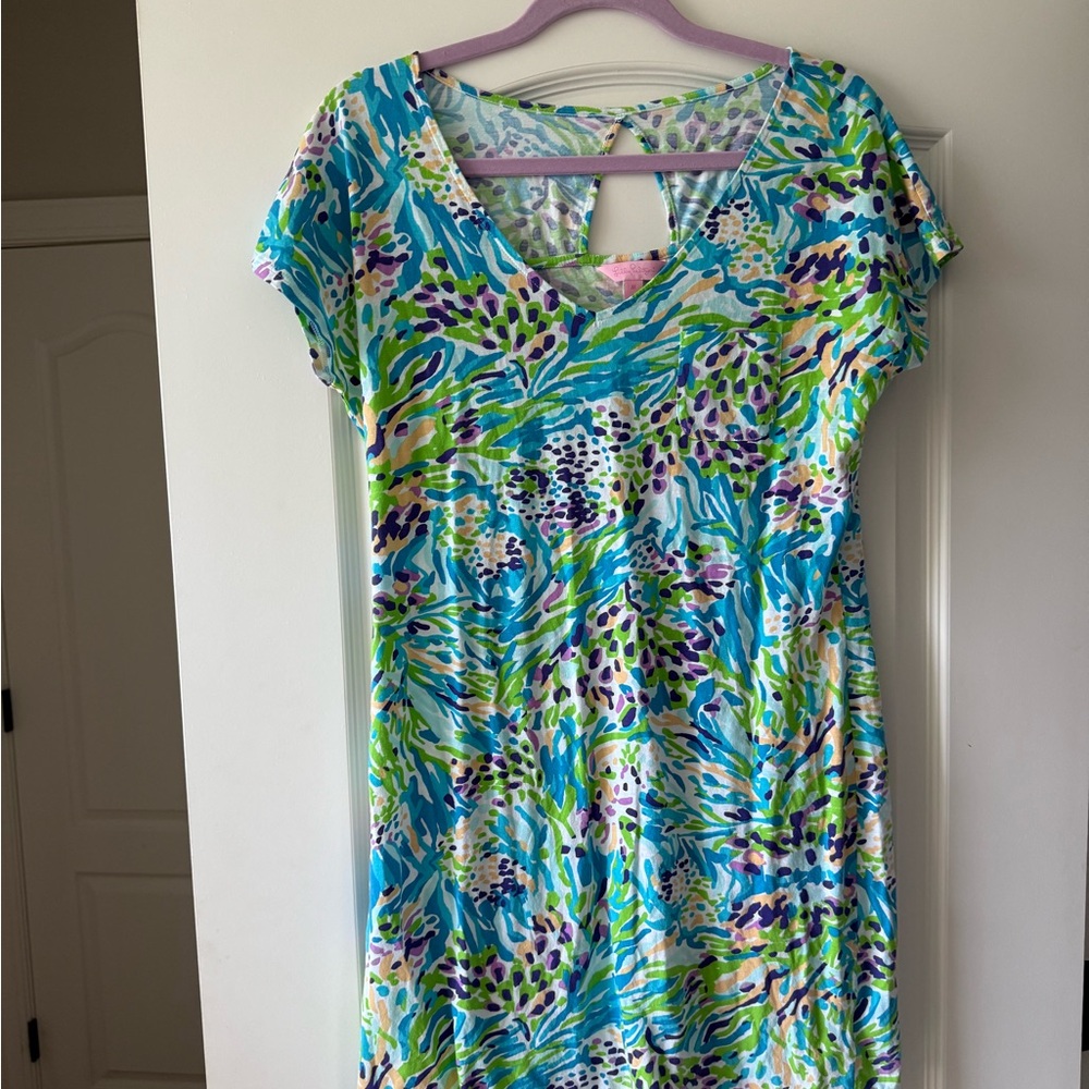 Lilly Pulitzer Blue and Green Patterned Dress